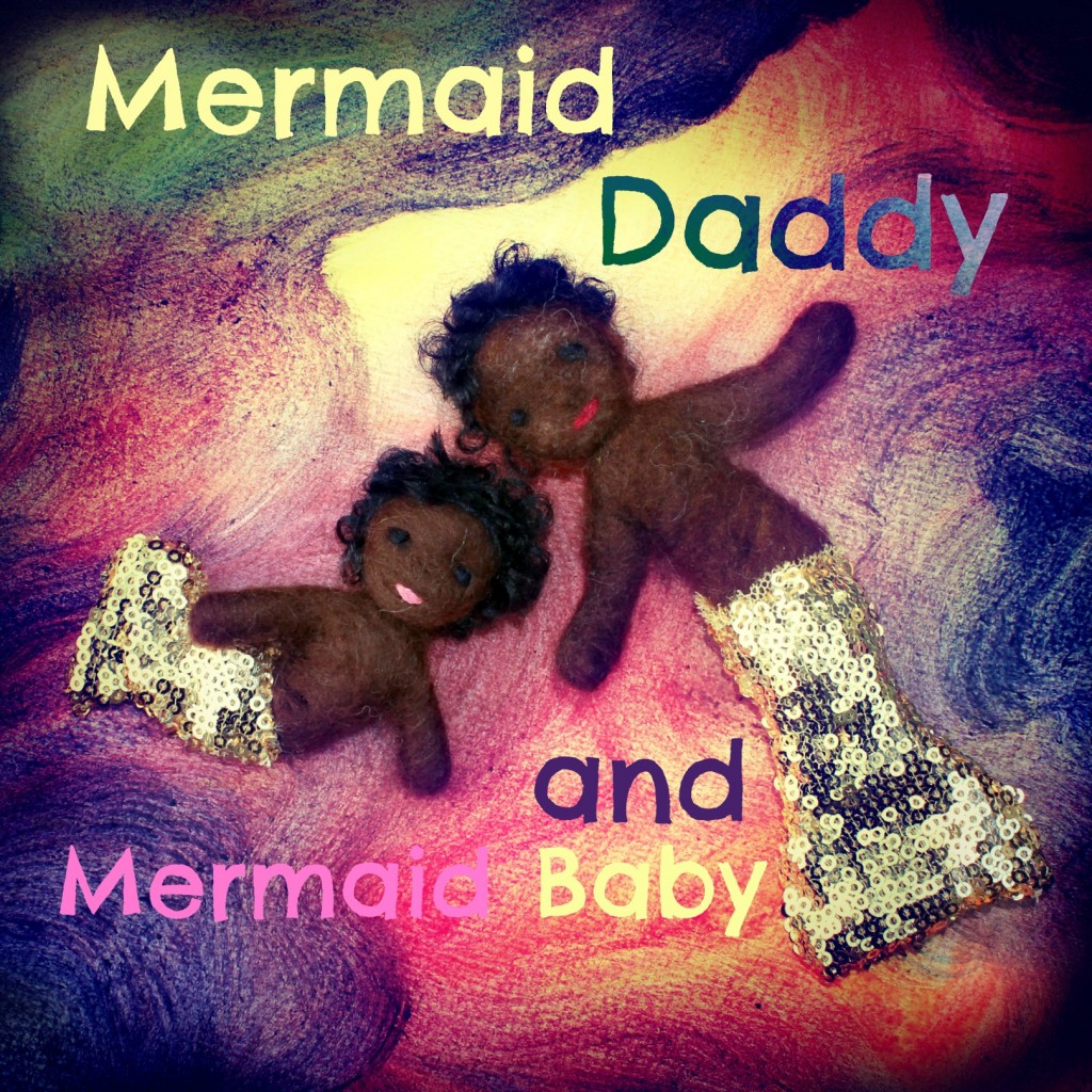 130318 Kabi and Booboo. Mermaid Daddy and Mermaid Baby. Fairy Tale Dolls, Handmade with Love, CastleofCostaMesa.Com