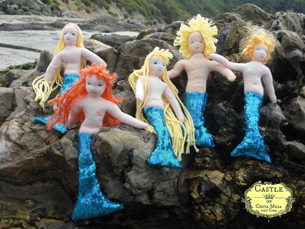 110422 Handmade waldorf mermaids and mermen merfolk dolls group photo