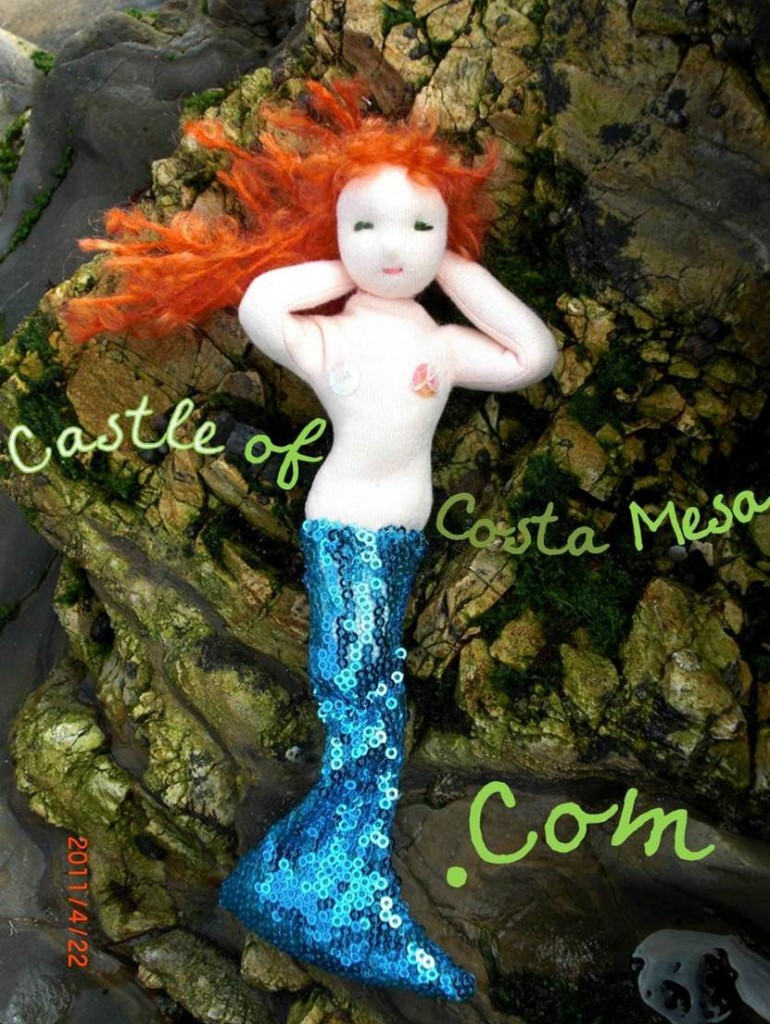 Handmade Mermaid Mondine at Corona Del Mar Little Beach by CastleofCostaMesa.Com