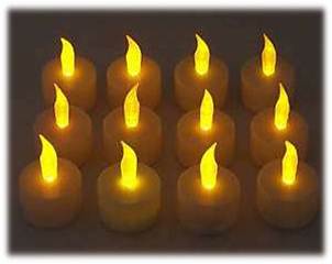 Flickering flameless led tea light candles for puppet show