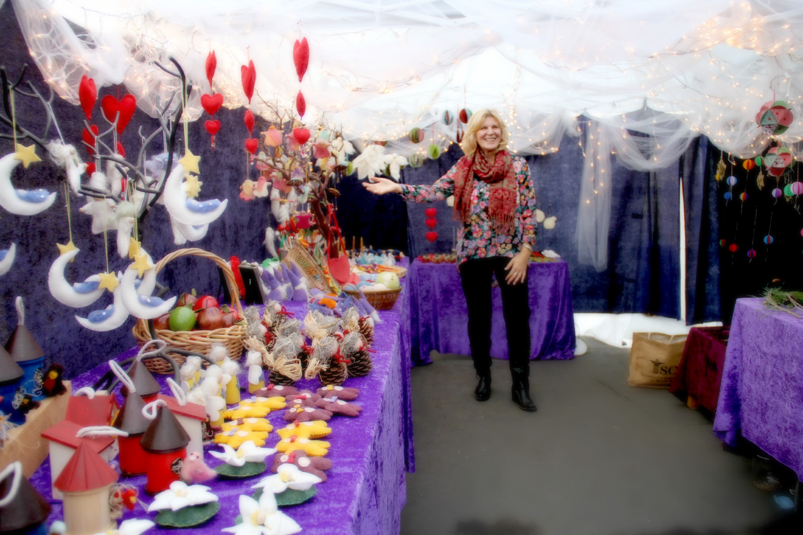 121208 Christine Newell inside the Elves Workshop at 2012 Winter Festival