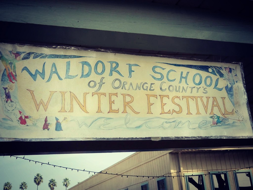 121208 Waldorf School of Orange County Winter Festival 2012 handmade painted banner