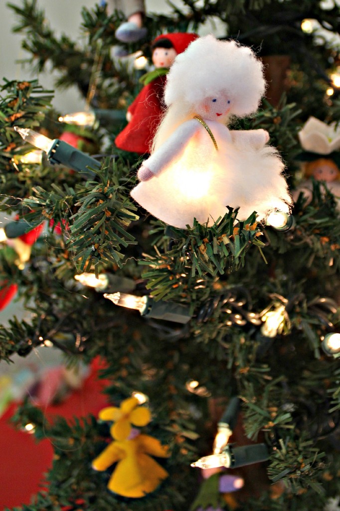121212 Gisela's German handmade snow fairy season table doll on Christmas Tree