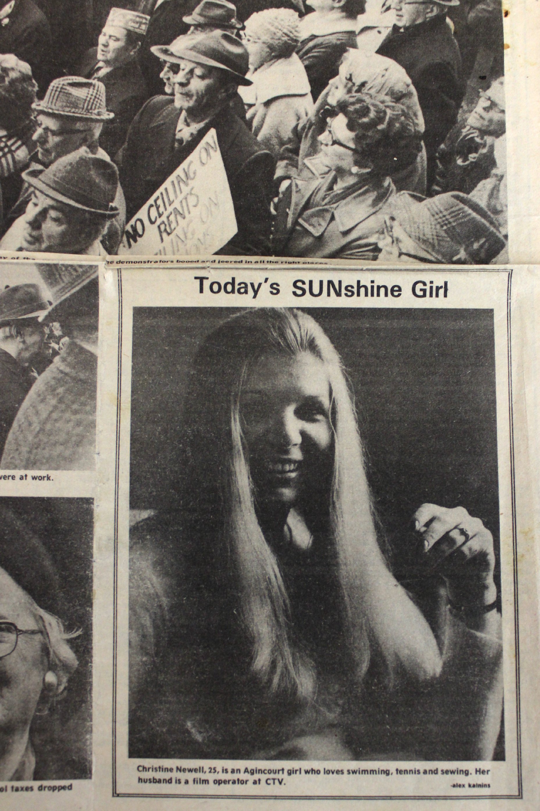 121212 Miss Sunshine Girl Christine Newell newspaper clipping