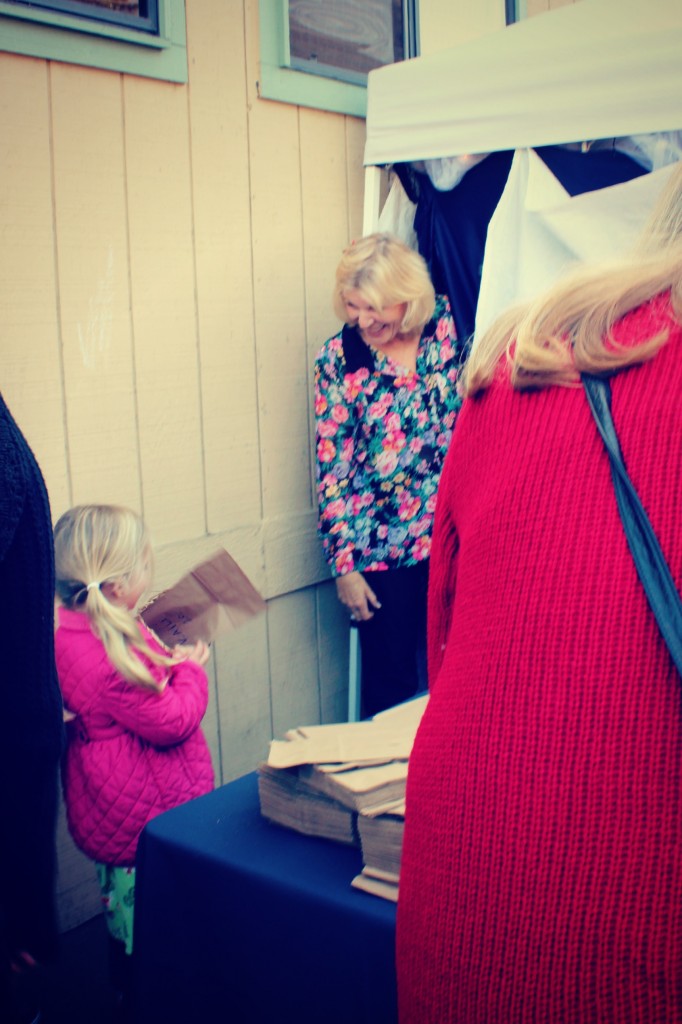 130123 little girl Kaili waiting in line to enter Elves Workshop