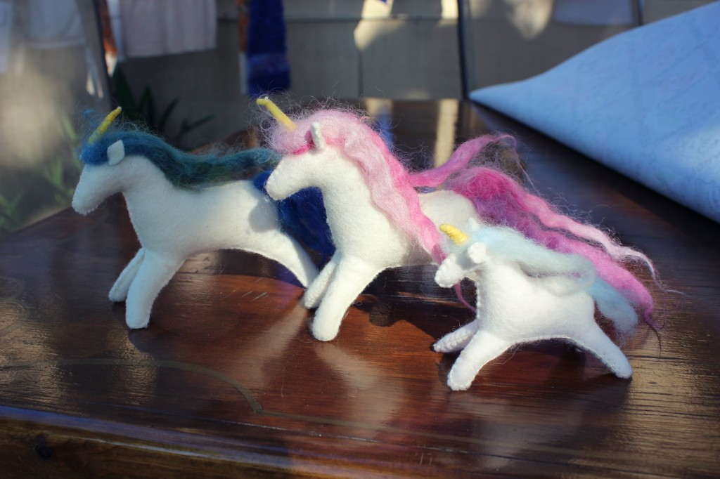 130130 Family of felt Unicorns by Renuka