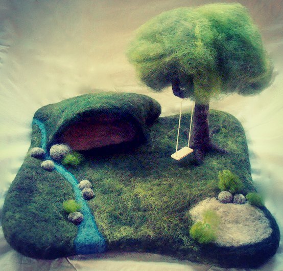 playscape with cave and tree swing by dragonflyducky, via Flickr