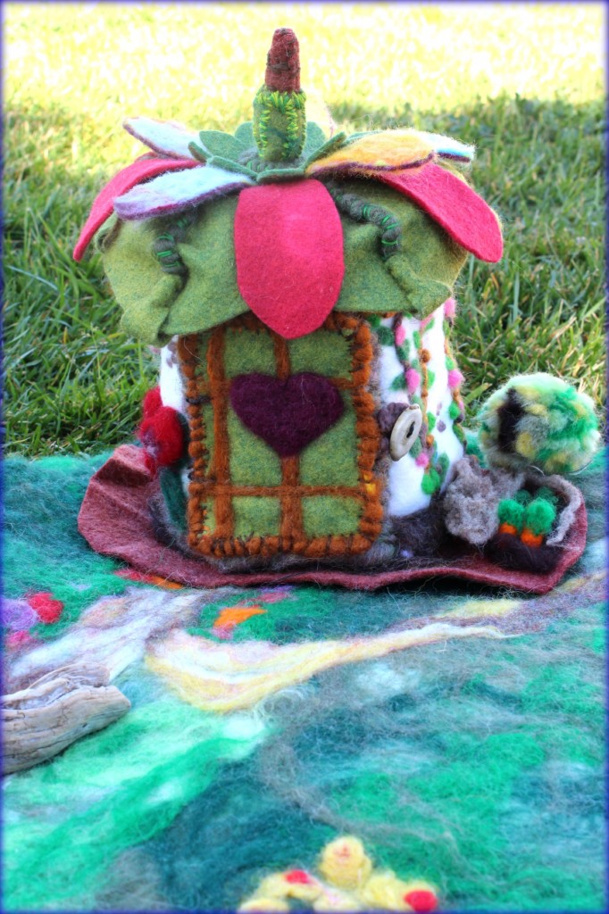 130213 Gisela's felt woodland cottage front view door closed