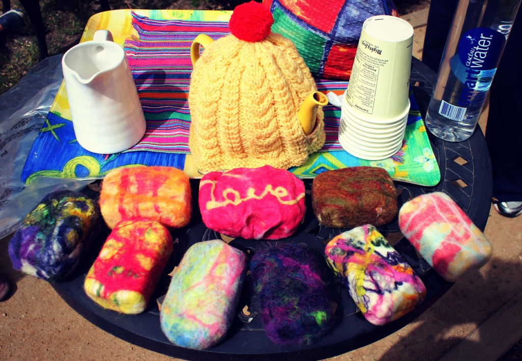 130501 Group picture of wet-felted soaps made by Waldorf craft group today