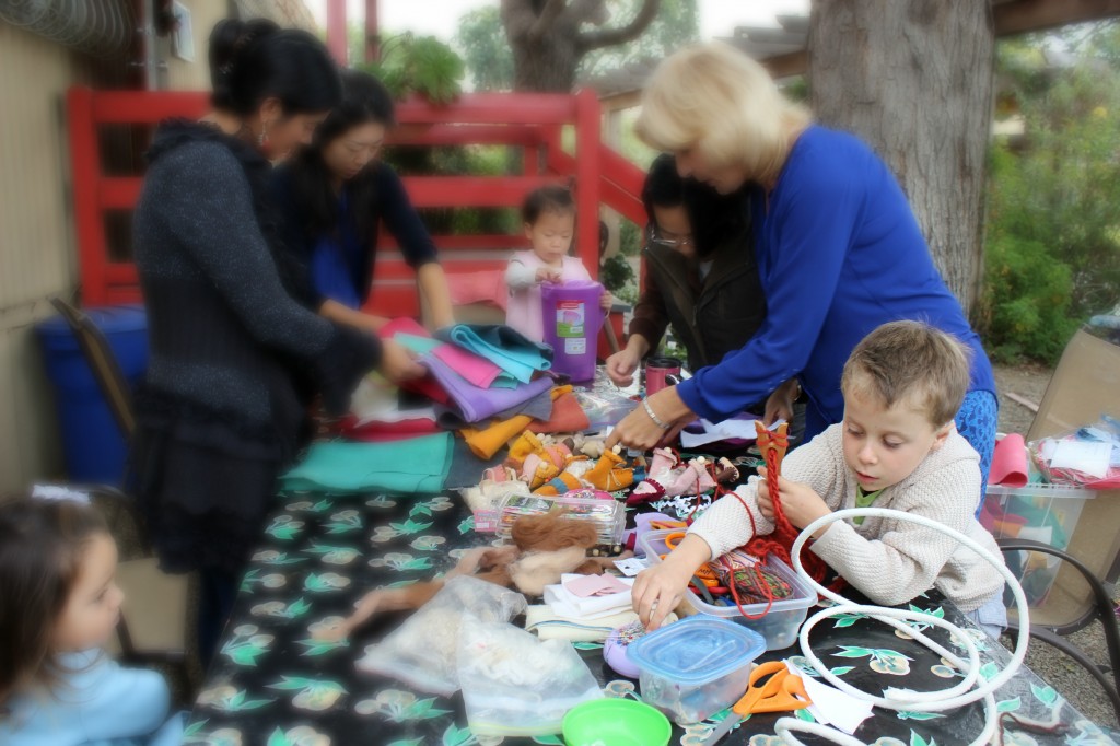 131112 Jack fork knitting alongside our craft group