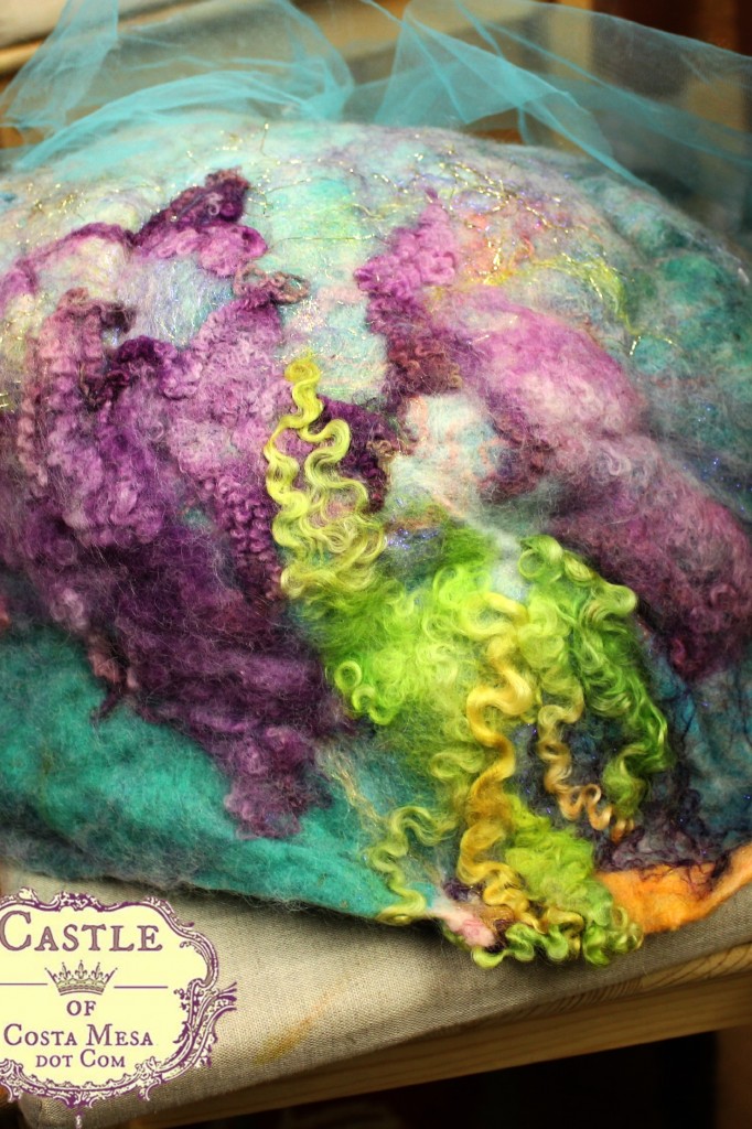 131119 Jzin's wet-felting experiment on a chair in the backroom of The Company of Angels school store
