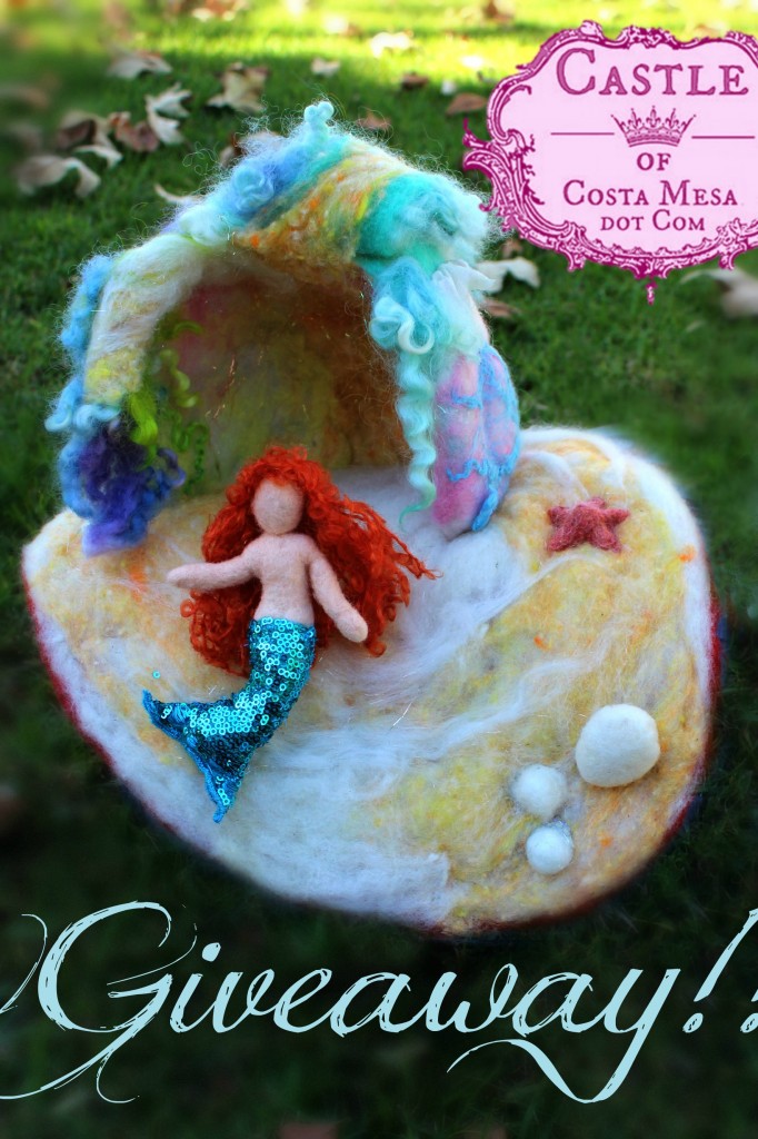 131211 The Great Big Winter 2013 Giveaway by CastleofCostaMesa. Needle-felted Mermaid in her cave.