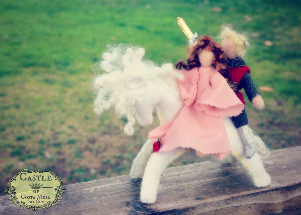 140210 The White Knight and the Pink lady princess riding white steed