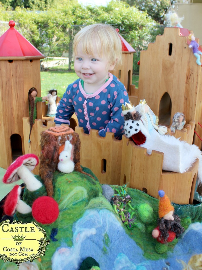 140303 Baby Helena showing size and scale of our Dream Castle Kiki playset