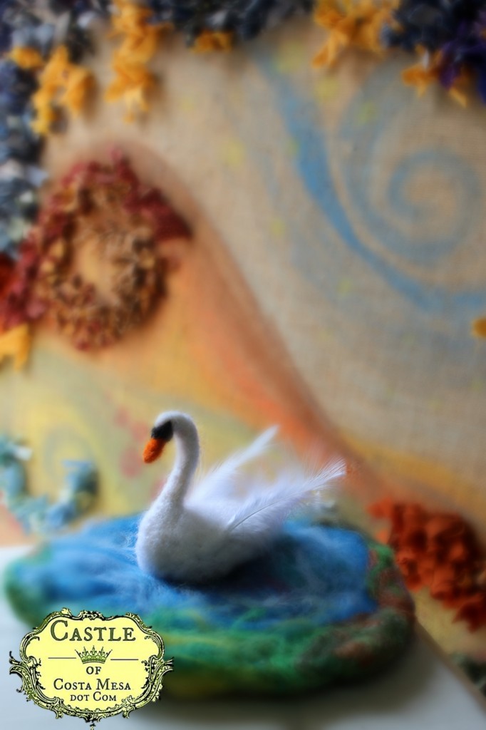 140211 Josephine's needle-felted swan in lake