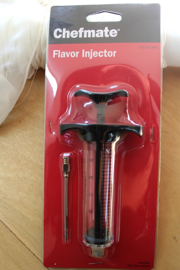 140114 Target's Chefmate Flavor Injector to insert dye for tie-dye shibori silk scarf project.