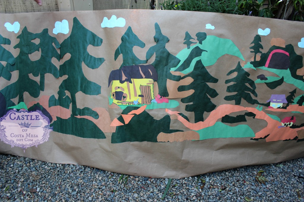 140408 Gisela puppet show backdrop woods and grandma's cottage