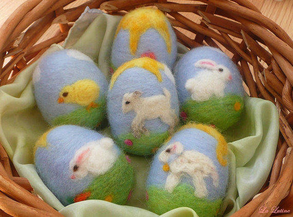 140408 Sandra Mil's Etsy Store La Lutine felted easter eggs