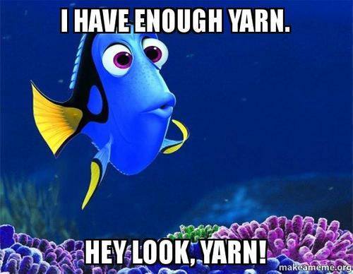 I have enough yarn. Hey, look! Yarn!