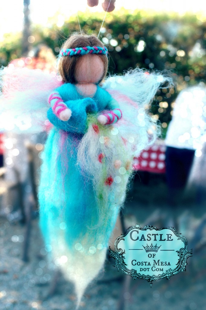 141103 Christine's Winter wool felt roving magic wool angel fairy with cornucopia 2 2