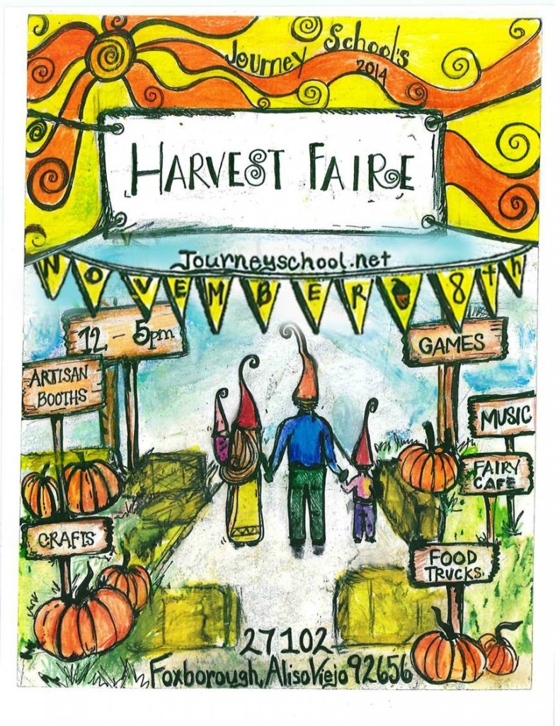 2014 Journey School Harvest Faire Flyer CastleofCostaMesa edited, date banner enlarged.