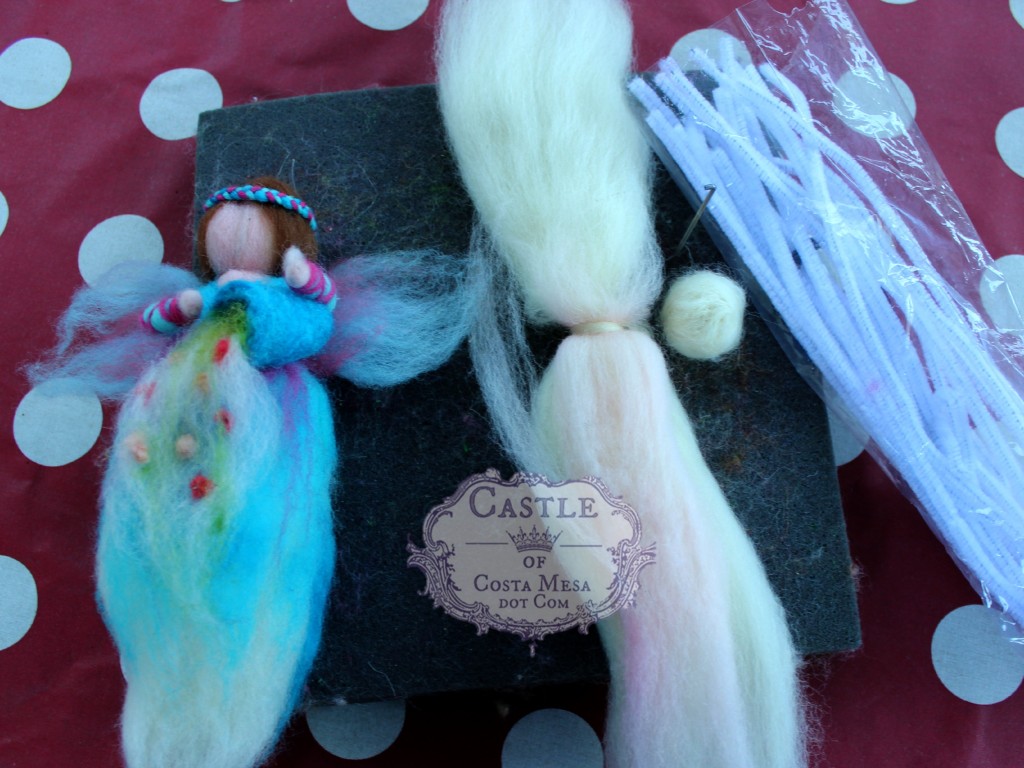 141117 process of making pulled magic wool fairy angel mobile