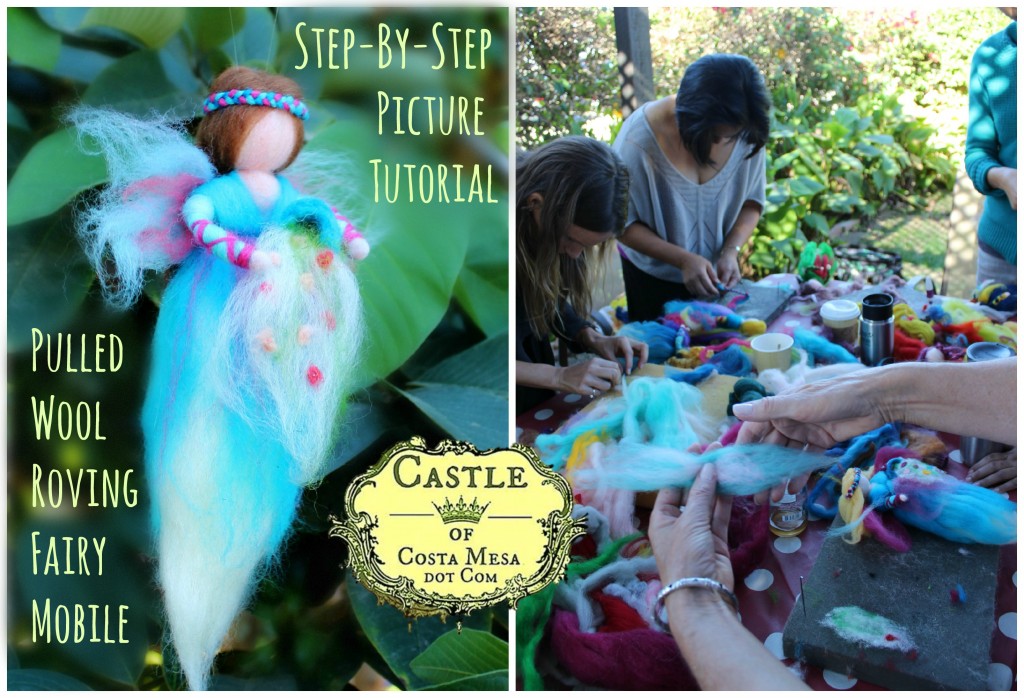 141130 dyptich Step by step picture Tutorial make pulled wool fairy angel CastleofCostamesa.