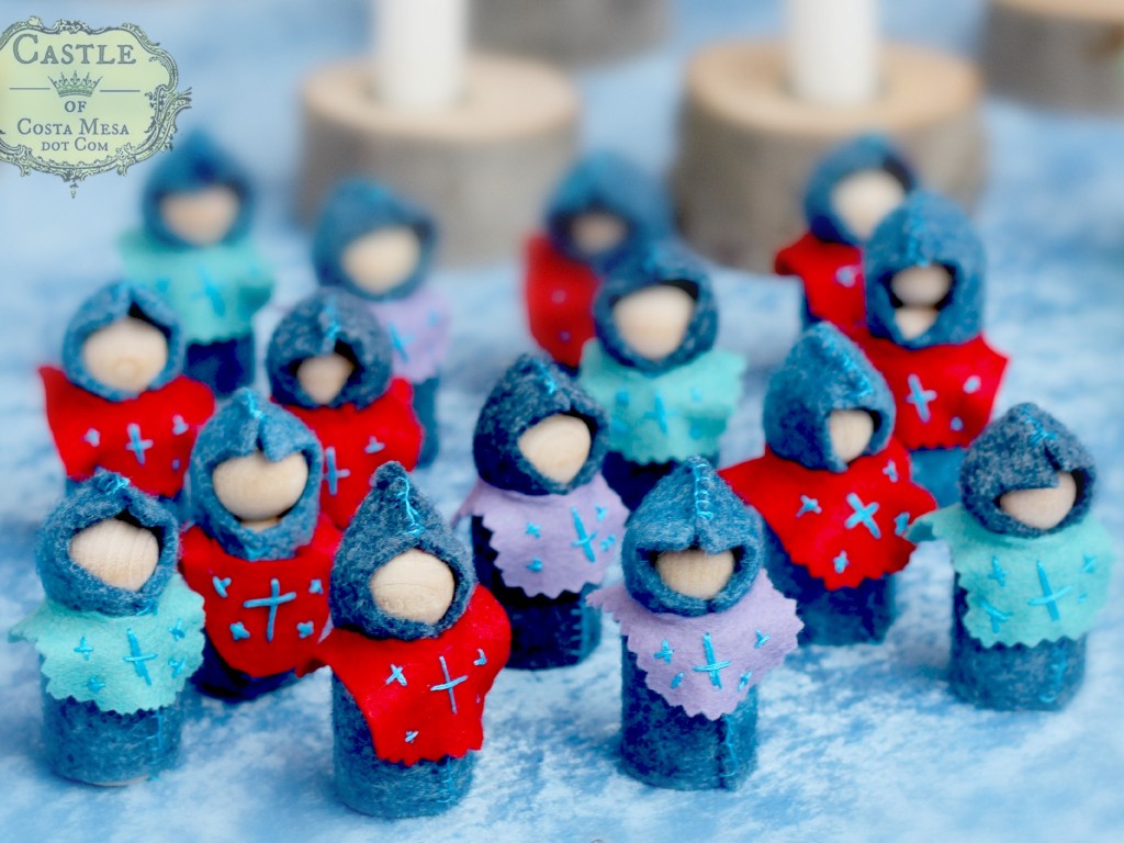 141206 felt handstitched knight wooden peg gnomes handmade for Winter Festival at WSOC.