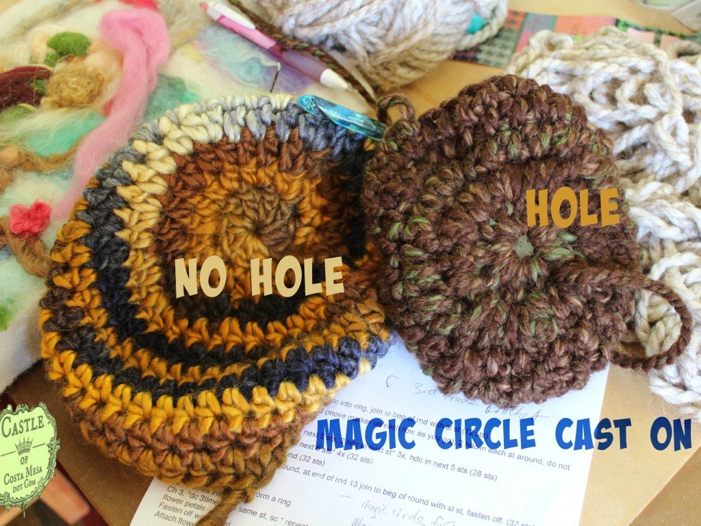 150105 Magic Circle cast on crochet hat does not yield hole on top when yanked.