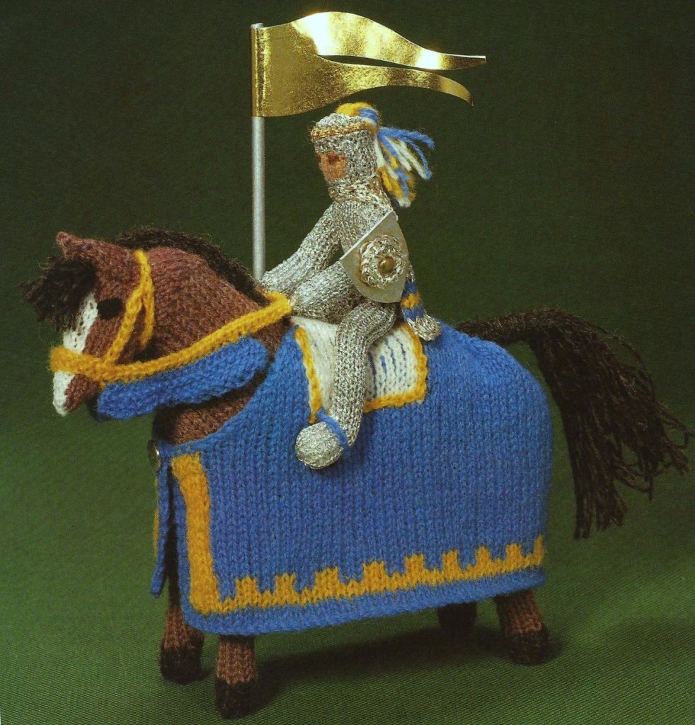 150531 Knit an Enchanted Castle by Jan Messent Knitted Knight on steed horse