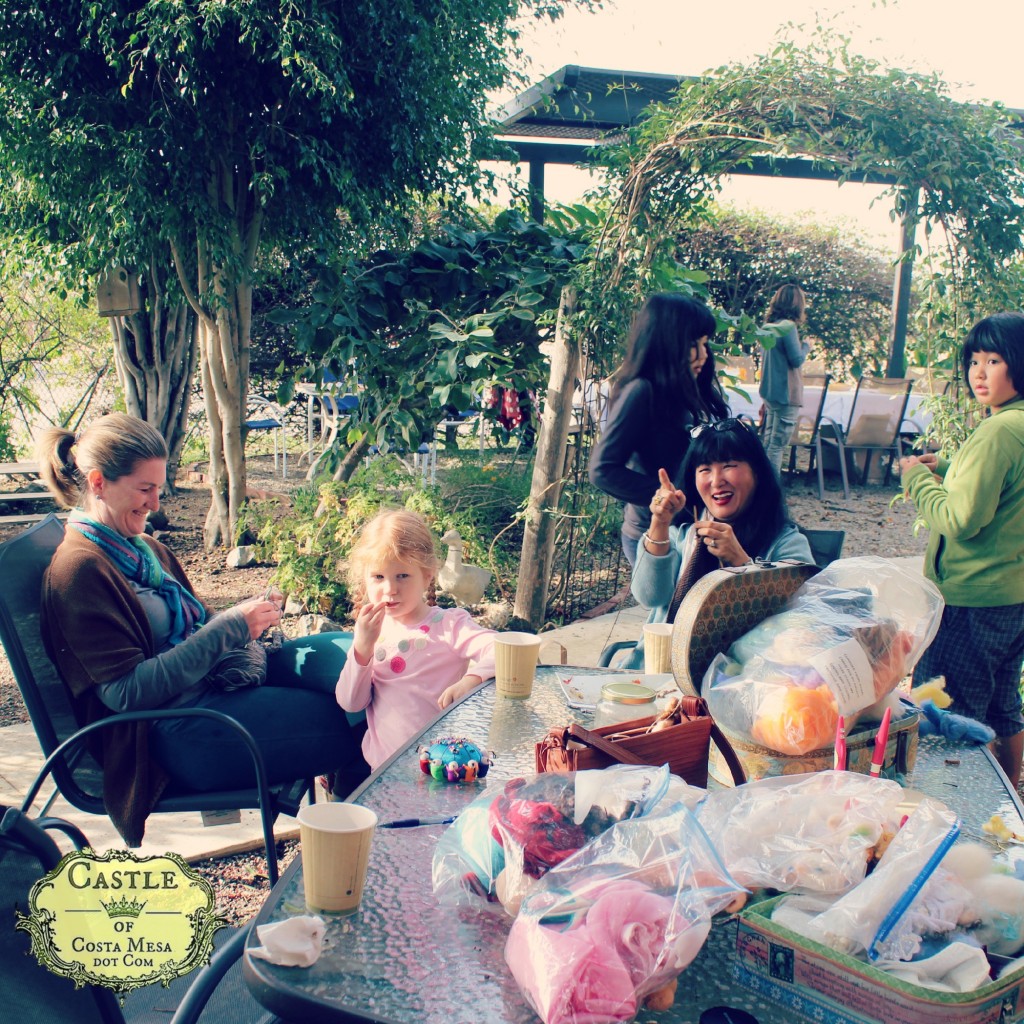 151215 Lori, Cathrine, Katia, Adrian Company of Angels garden crafting.