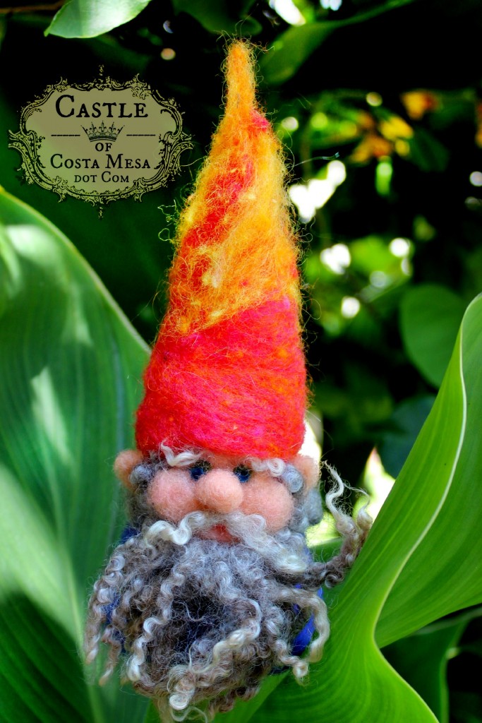 1741 Erica's first needle-felted finger puppet gnome