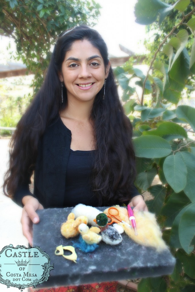 160302 Yvonne with needle-felted ducks
