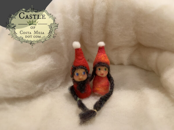 Laurasia and Gondwanaland, Two 100% Wool Finger-Puppet Gnomes